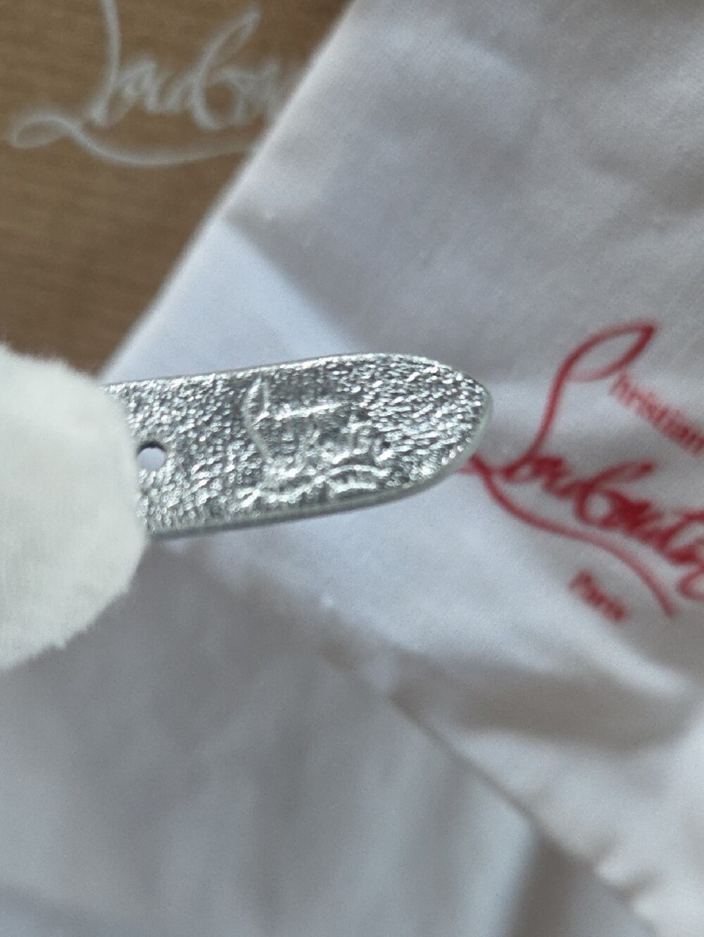 Christian Louboutin Silver Leather Spike Bracelet - Picture 13 of 14